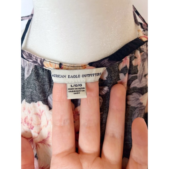 NWOT American Eagle Strappy Floral Tank | Double Criss Cross Straps Button Down - Picture 5 of 6